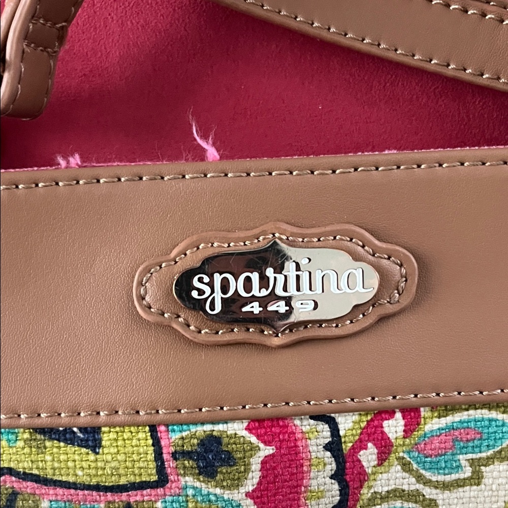 Spartina 449 Floral Crossbody Bag - Tan and Pink - Picture 3 of 8